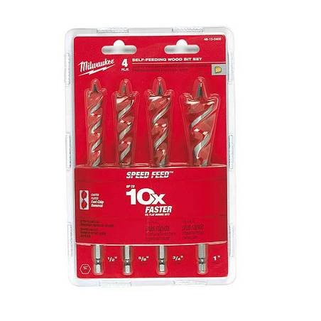 Milwaukee Power Tools, Milwaukee Speed Feed Wood Drill 4pc Set