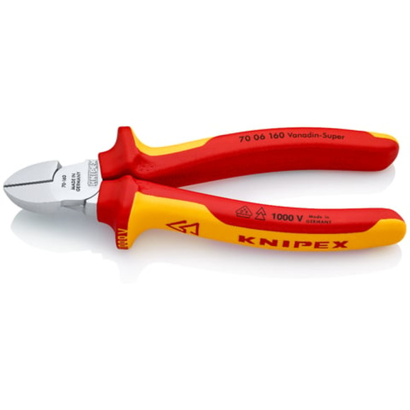 Knipex, KNIPEX 160mm VDE Narrow Head Diagonal Cutter