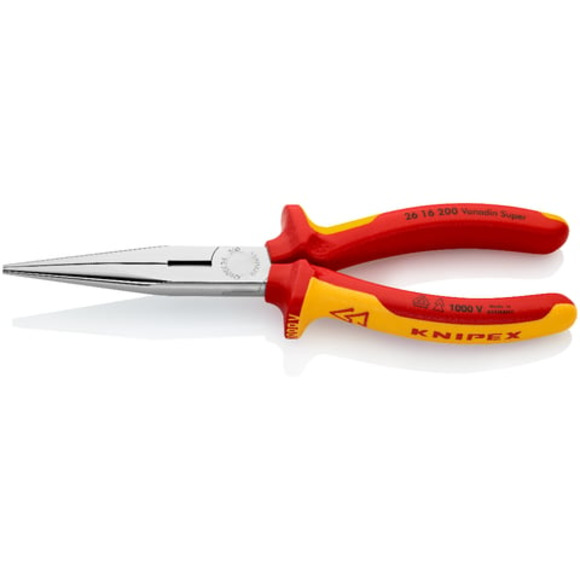 Knipex, KNIPEX 200mm VDE Snipe Nose Side Cutting Pliers (Stork Beak Pliers)