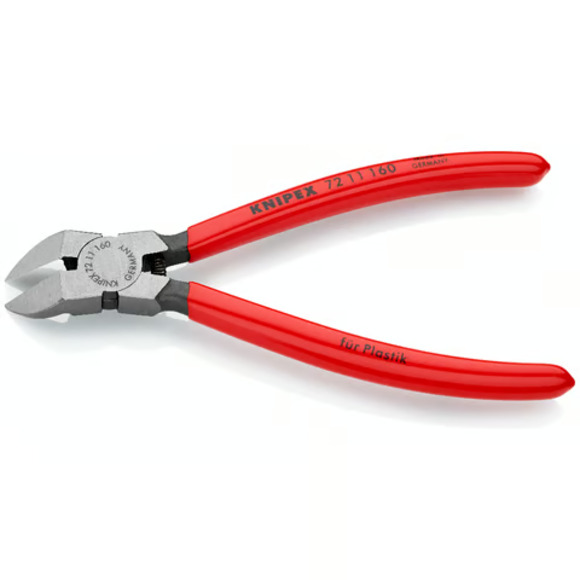 <BRAND>, KNIPEX 7211160 Diagonal Cutters For Plastics, 160mm Cuting Edges Without Bevel