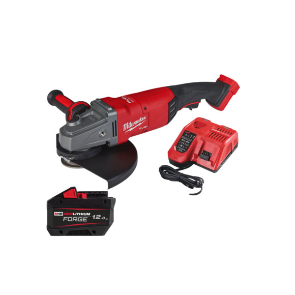 Milwaukee Power Tools, M18FLAG230XPDB-121C FUEL 230mm (9") Angle Grinder Forge Kit 