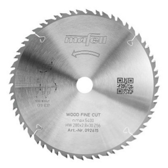 Mafell, Mafell Sawblade KSB-WF 280 x 30 mm Z56 Wood Fine Cut