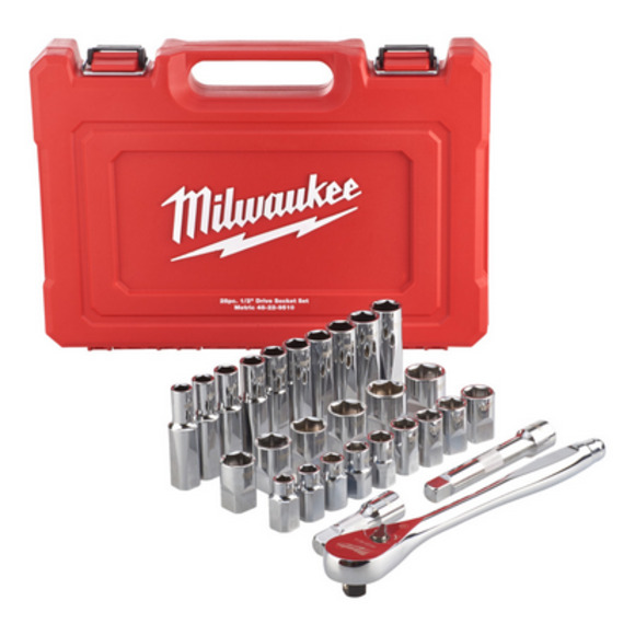 <BRAND>, Milwaukee ½” 28pce Ratchet & Socket Set
