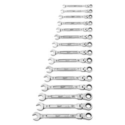 Milwaukee 15pc MAXBITE Flex Head Ratcheting Spanner Set