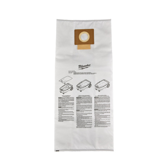 Milwaukee Power Tools, Milwaukee 34L Fleece Dust Bags to Suit M18ONEF2VC34 5pcs