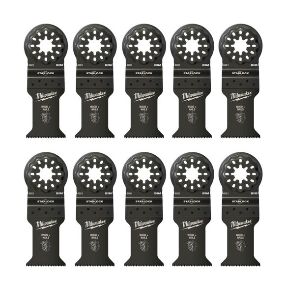 Milwaukee Power Tools, Milwaukee 35 mm Plunge Cut Blade For Wood With Nails - 10 Pack