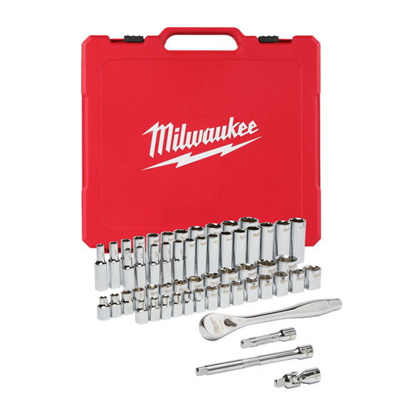 Milwaukee Power Tools, Milwaukee 3/8" Metric/Imperial Ratchet Socket Set 56pc