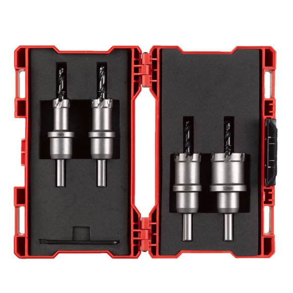 Milwaukee 4pce TCT Holesaw Set  ⌀16, 20, 25, 32 mm. ⅛″ allen key    
