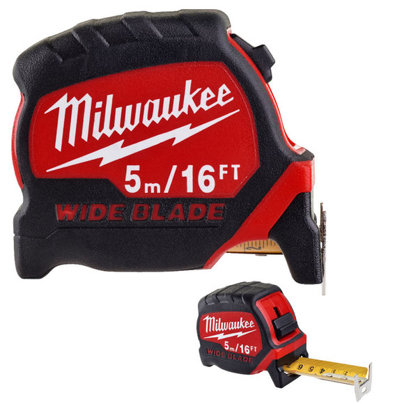 Milwaukee Power Tools, Milwaukee 5m/16ft Premium Wide Blade Tape Measure