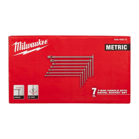 Milwaukee Power Tools, Milwaukee 7 Piece Metric T Bar Set