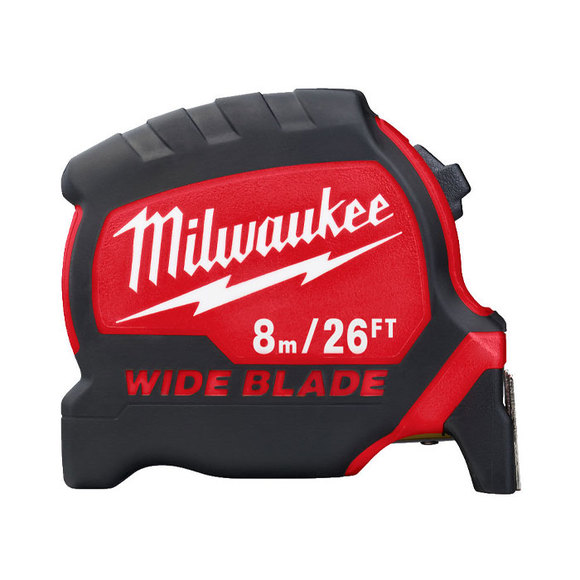 Milwaukee Power Tools, Milwaukee 8m/26ft Premium Wide Blade Tape Measure