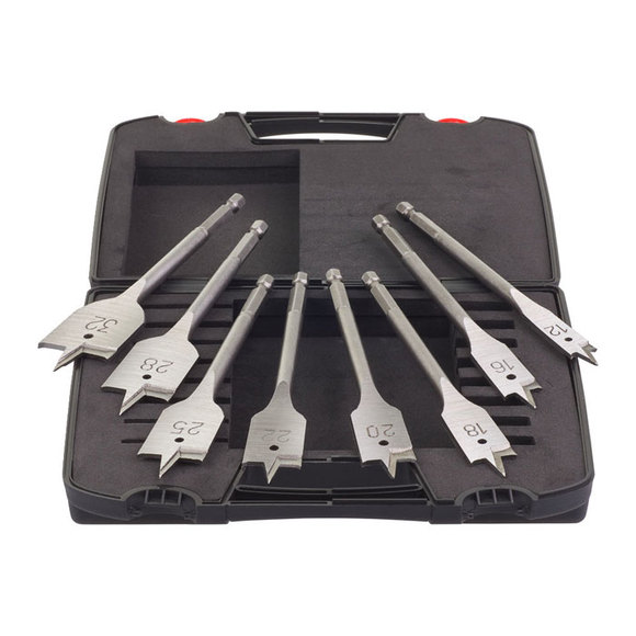 Milwaukee Power Tools, Milwaukee 8pc Flat Boring Bit Set