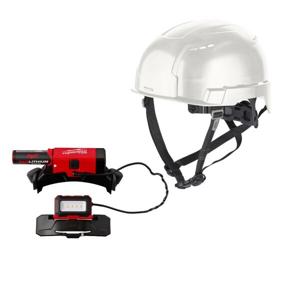 Milwaukee Power Tools, Milwaukee BOLT200 White Vented Helmet & L4BOLTHL-301 Headlight Pack