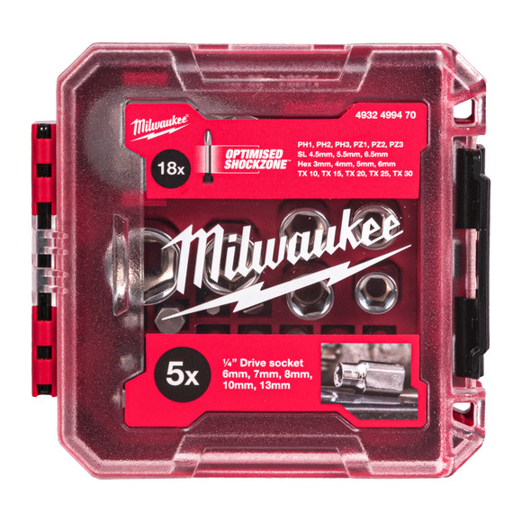 Milwaukee Power Tools, , Milwaukee Compact 25pc ¼ Ratchet Set