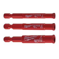 Milwaukee Diamond Plus Wet/Dry 3 Piece Drill Bit Set 