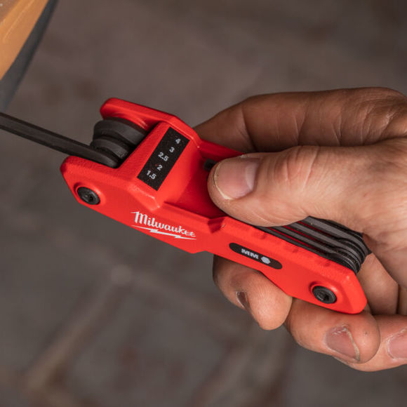 Milwaukee Power Tools, , Milwaukee Folding Metric Hex Key Set - 8pcs