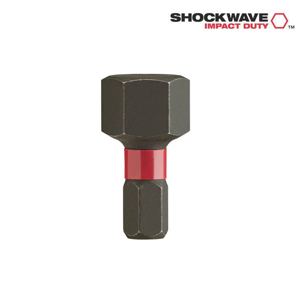 Milwaukee Power Tools, Milwaukee HEX 12 25 mm Shockwave 2 Bits Twin Pack