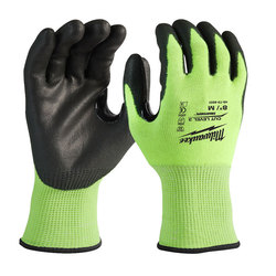 Milwaukee Hi-Vis Cut Level 3 Dipped Gloves - Medium/8 