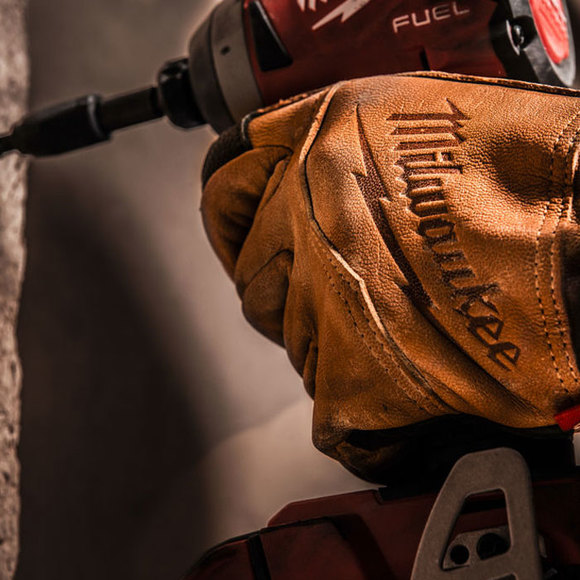 Milwaukee Power Tools, , Milwaukee Leather Gloves Size 9/L