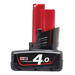 Milwaukee M12B4 12 volt 4.0 Ah REDLithium Battery 