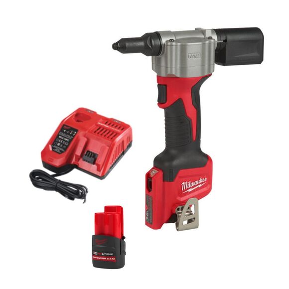 Milwaukee Power Tools, Milwaukee M12BPRT-251 Pop Rivet Tool 1 Battery Kit