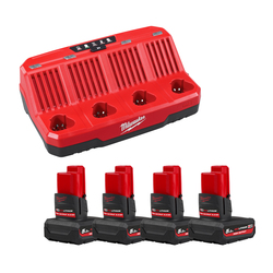 Milwaukee M12C4-504 12 volt 4 Bay Charger Kit