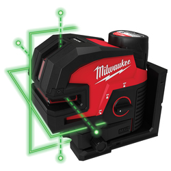 Milwaukee M12CLL4P-301C Green Cross Line Laser with Plumb Points