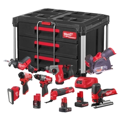Milwaukee M12FPP8B2-635P Gen 2 12v Fuel 8 Piece Kit In Packout 3 Drawer Box