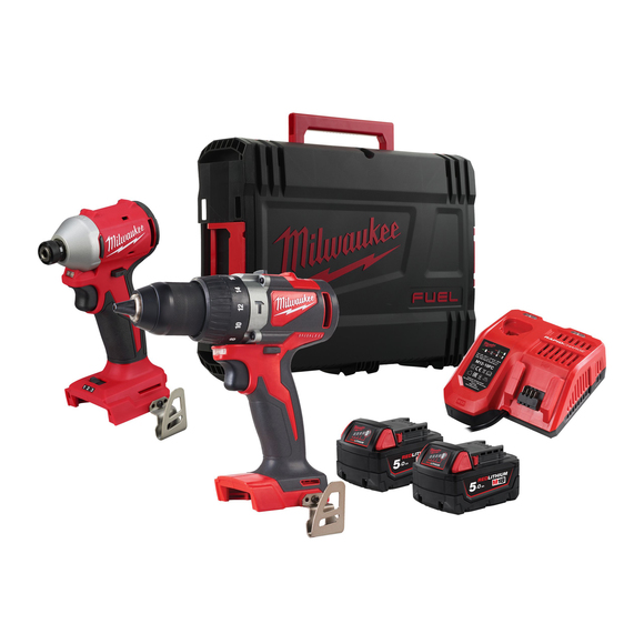 Milwaukee M18BLPP2A3-502X Brushless Compact Twin Pack Kit