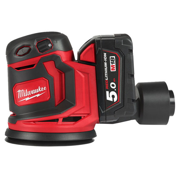 Milwaukee Power Tools, , Milwaukee M18BOS125-502B 125mm Cordless Random Orbital Sander