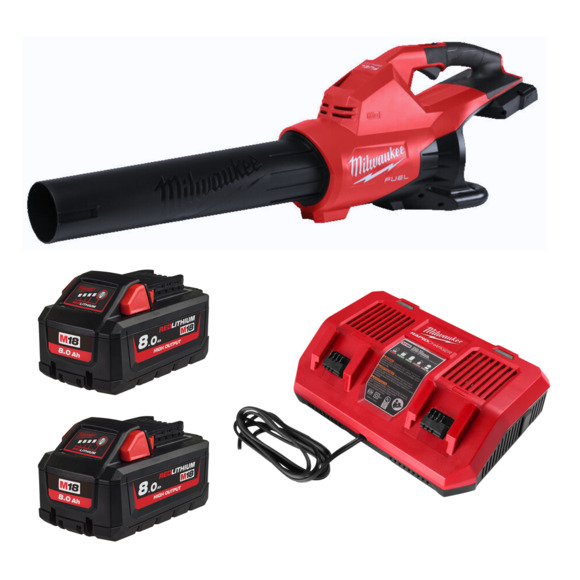 Milwaukee Power Tools, Milwaukee M18F2BL-802 Dual Battery Blower Kit 
