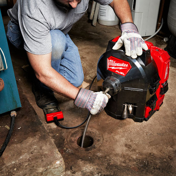 Milwaukee Power Tools, , Milwaukee M18FFSDC16-0 'FUEL' Free Standing Drain Cleaner 16 mm