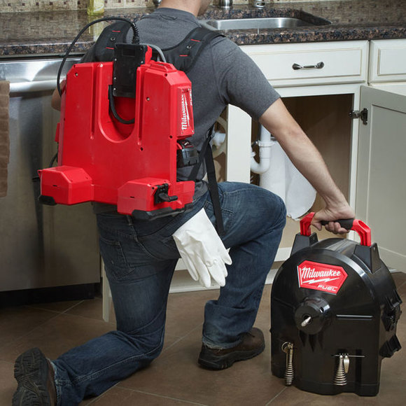 Milwaukee Power Tools, , Milwaukee M18FFSDC16-0 'FUEL' Free Standing Drain Cleaner 16 mm