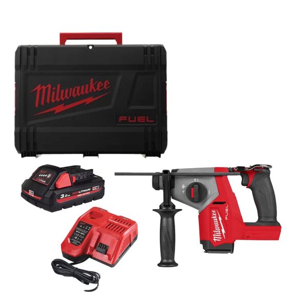 Milwaukee Power Tools, Milwaukee M18FHAC16-301X M18 Fuel Compact SDS Plus Hammer 1 Battery Kit