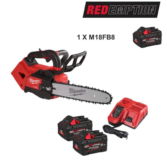 Milwaukee Power Tools, Milwaukee M18FTHCH30-802 30cm Top Handle Chainsaw Kit