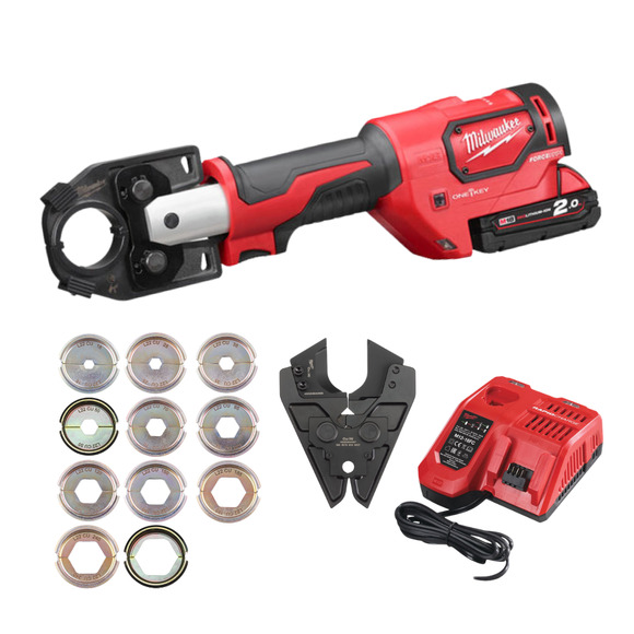 Milwaukee M18HCCT-201C L Set Hydraulic Cable Crimper 16-300