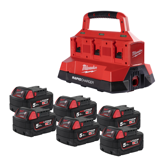 Milwaukee M18 Packout 6 Bay Rapid Charger - M18PC6
