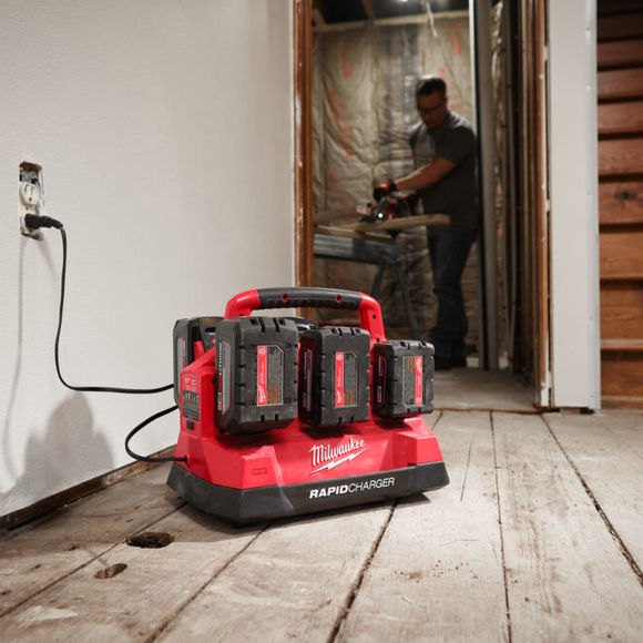Milwaukee Power Tools, , Milwaukee M18PC6 Packout Six Bay Rapid Charger 240v