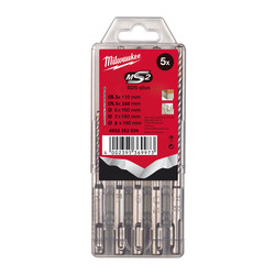 Milwaukee M2 5 Piece SDS Drill Bit Set 