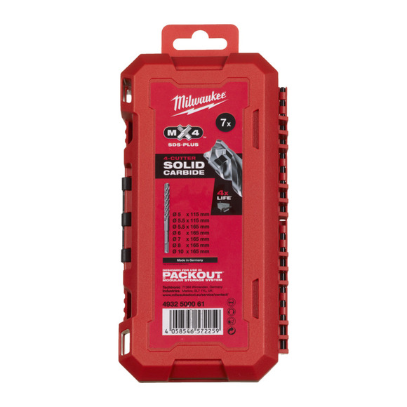 <BRAND>, Milwaukee MX4 Set 2 7pc SDS+ Drill Bit Set