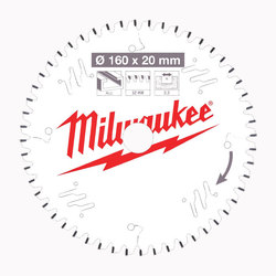 Milwaukee PTFE Coated Circular Saw Blade 160 mm x 52 Teeth
