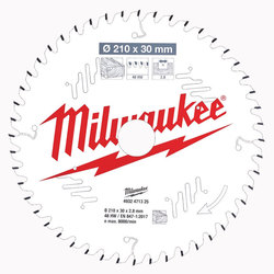 Milwaukee PTFE Coated Circular Saw Blade 210 mm x 48 Teeth