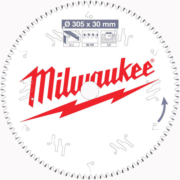 Milwaukee Power Tools, Milwaukee PTFE Coated Circular Saw Blade 305 mm x 96 Teeth