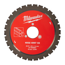 Milwaukee Rebar Cutting Blade 137x28mmx30T 