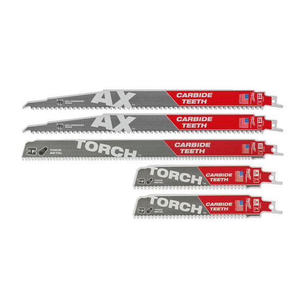 Milwaukee Power Tools, Milwaukee SAWZALL Carbide Demolition Blade Set (5 pc)