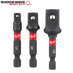 Milwaukee SHOCKWAVE 1/4" HEX To Square Drive Adaptor Set