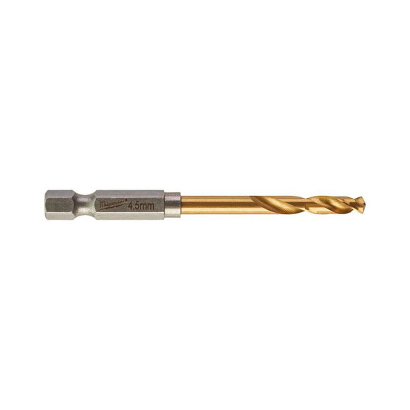 Milwaukee Power Tools, Milwaukee SHOCKWAVE HSS-G Ti RED HEX Drill Bit 4.5 mm