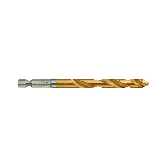Milwaukee Power Tools, Milwaukee SHOCKWAVE HSS-G Ti RED HEX Drill Bit 8 mm