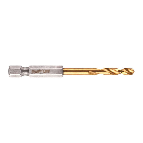 Milwaukee Power Tools, Milwaukee SHOCKWAVE HSS-G TI RED HEX Drill Bit 4.2 mm