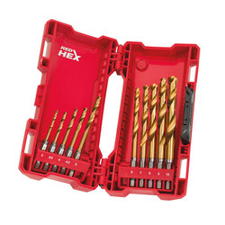 Milwaukee Shockwave HSS-G TiN RED HEX 10 pc Drill Bit Set 